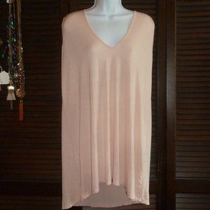 Soft Peach Night Gown Pjs, Adjustable, Ties in Back, Sleeveless, V-Neckline, M